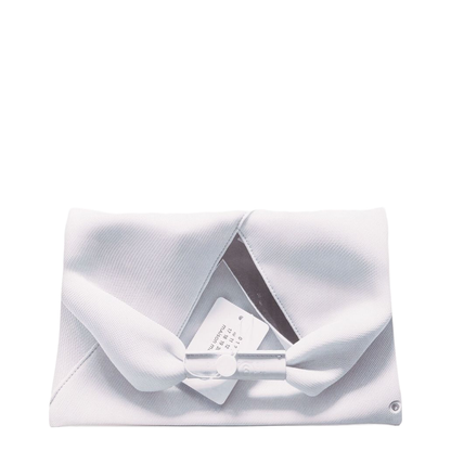 Folded Clutch Coated Polyester Clutch - White