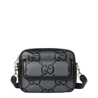 GG Jumbo Small Leather Crossbody Bag - Black