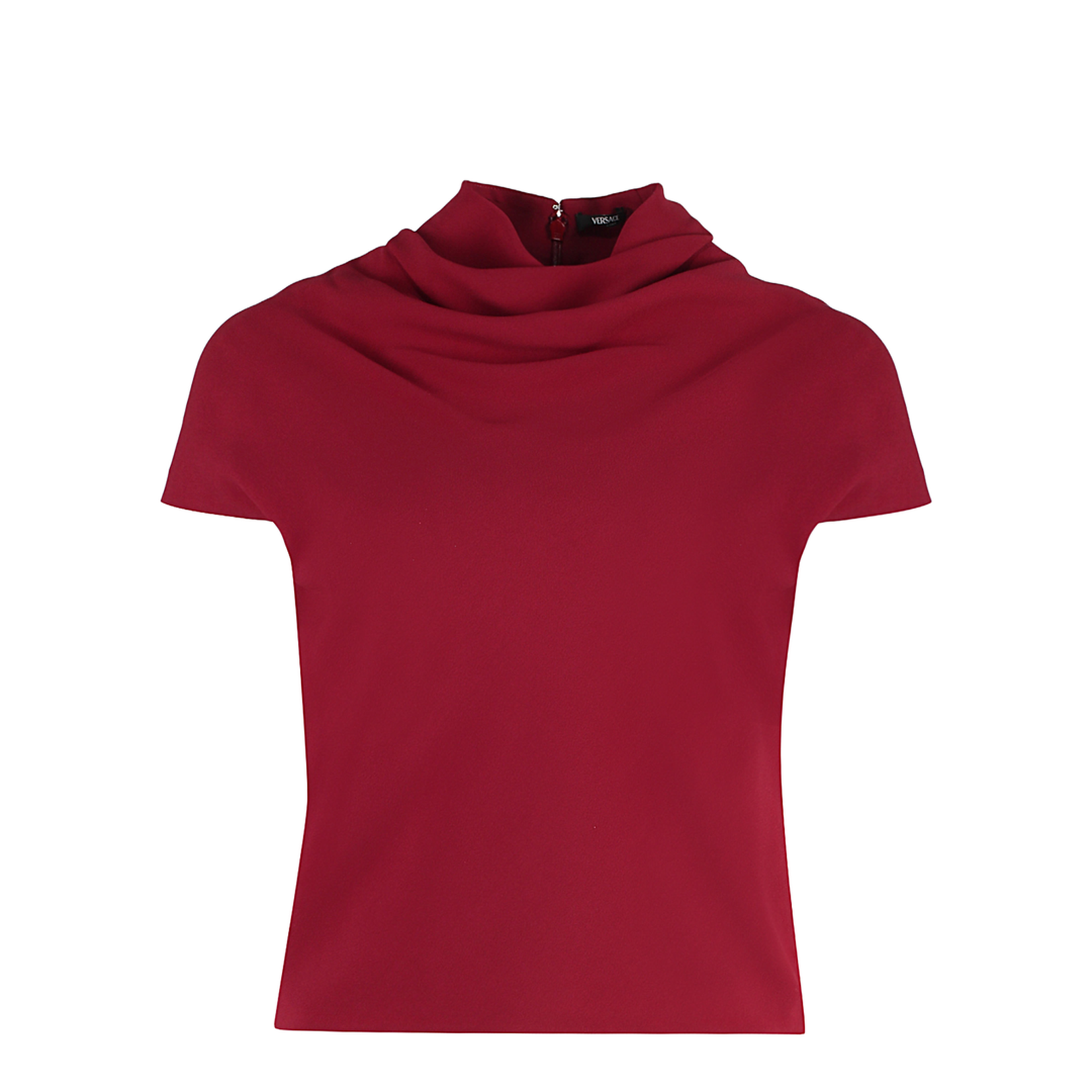 Red Cardigan Draped Neck Top