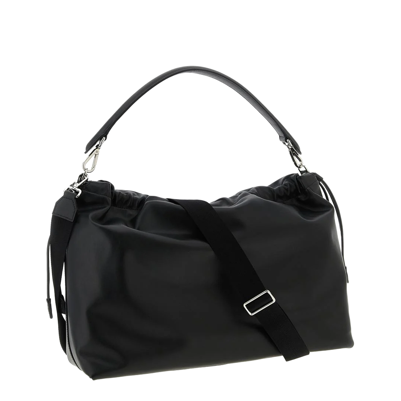 Flux Maxi Messenger Leather Black