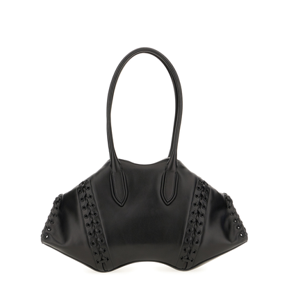 Manta Leather Shoulder Bag - Black