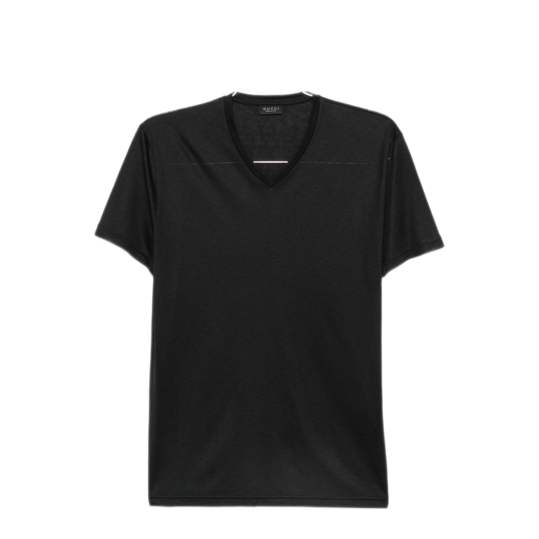 MAYFEYR - Gucci - Black Silk V Neck Short Sleeve Top - 866186XJHVZ1000
