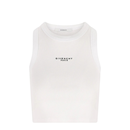 Cropped Tank Top With Logo