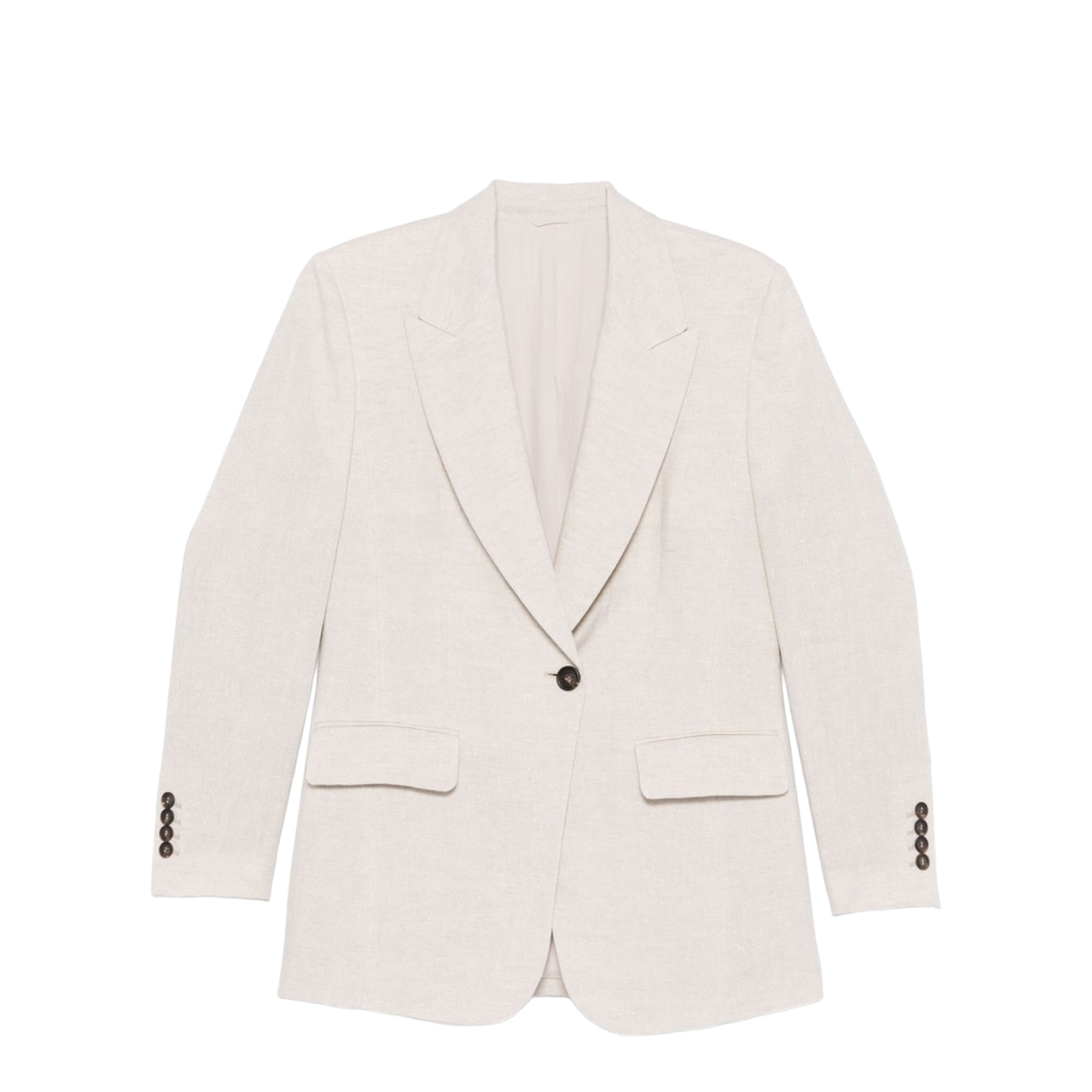 Single Breasted Grey Linen Jacket