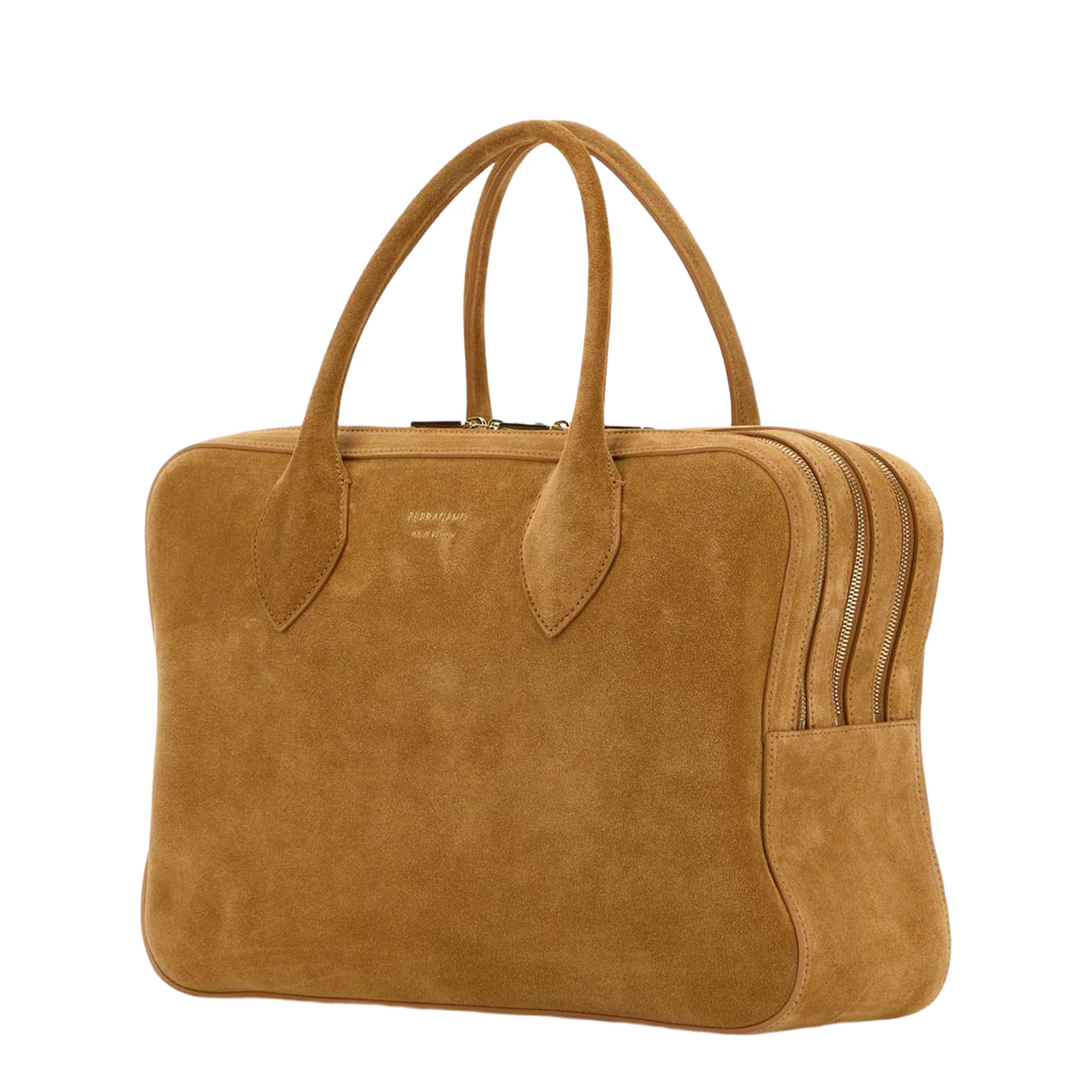 Camel Suede Medium Handbag