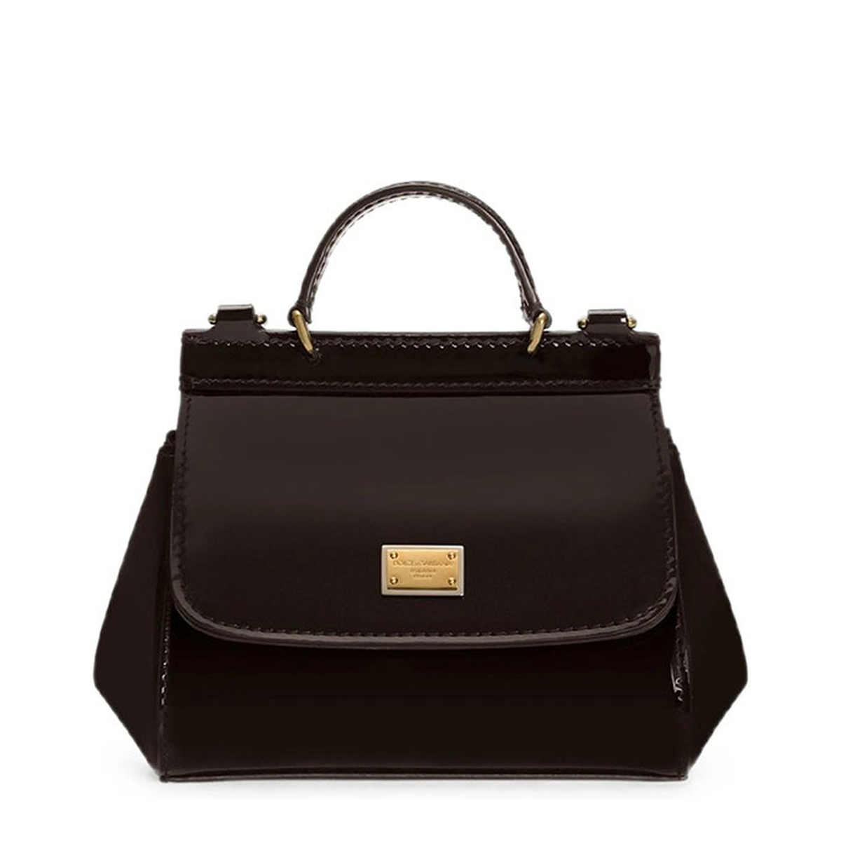 Sicily Small Patent Leather Crossbody Bag - Brown