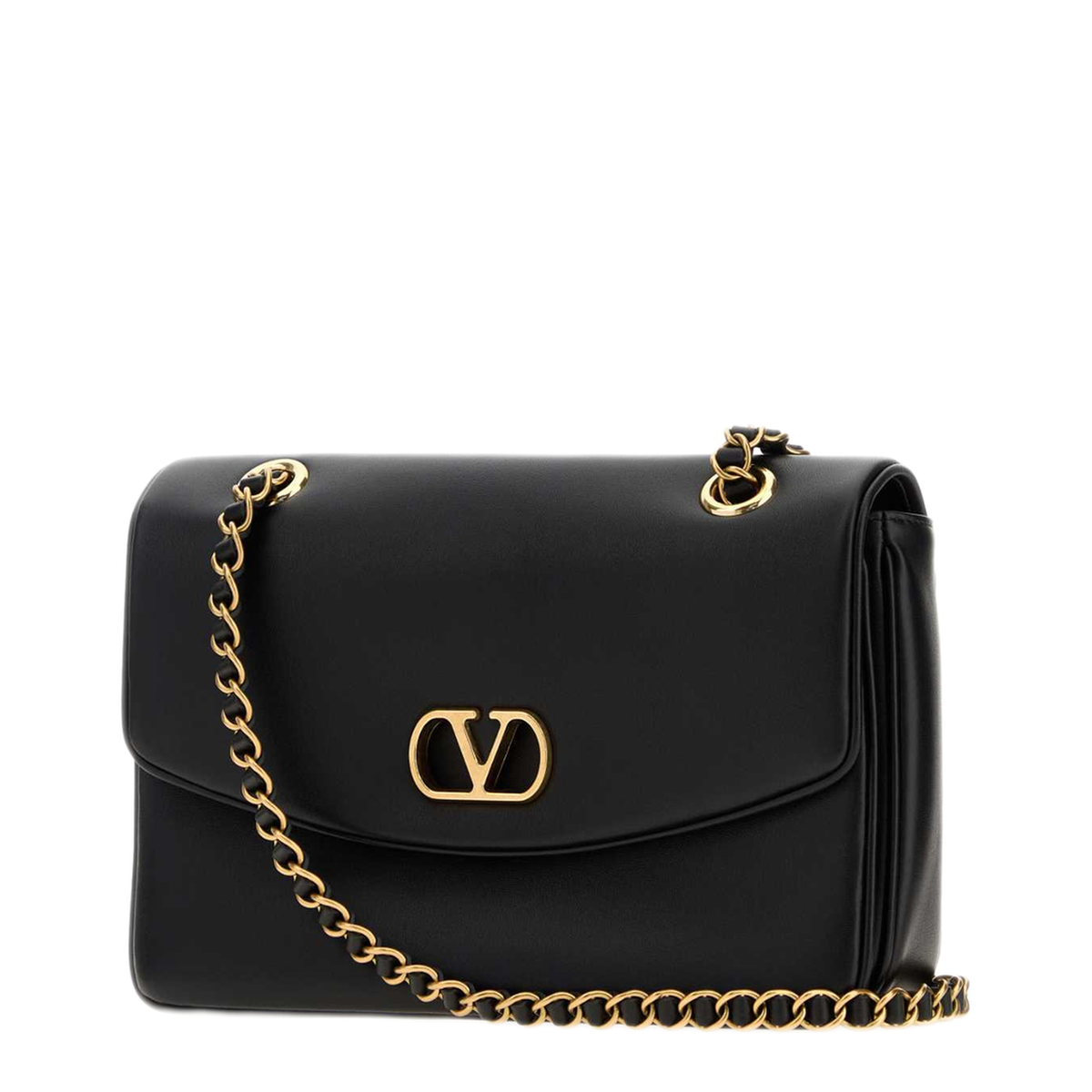 MAYFEYR - Valentino - Black Leather Djuna Shoulder Bag - 9W2B0T57AIR0NO