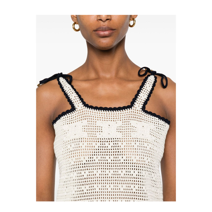 Triomphe Crop Top in Crochetted Cotton