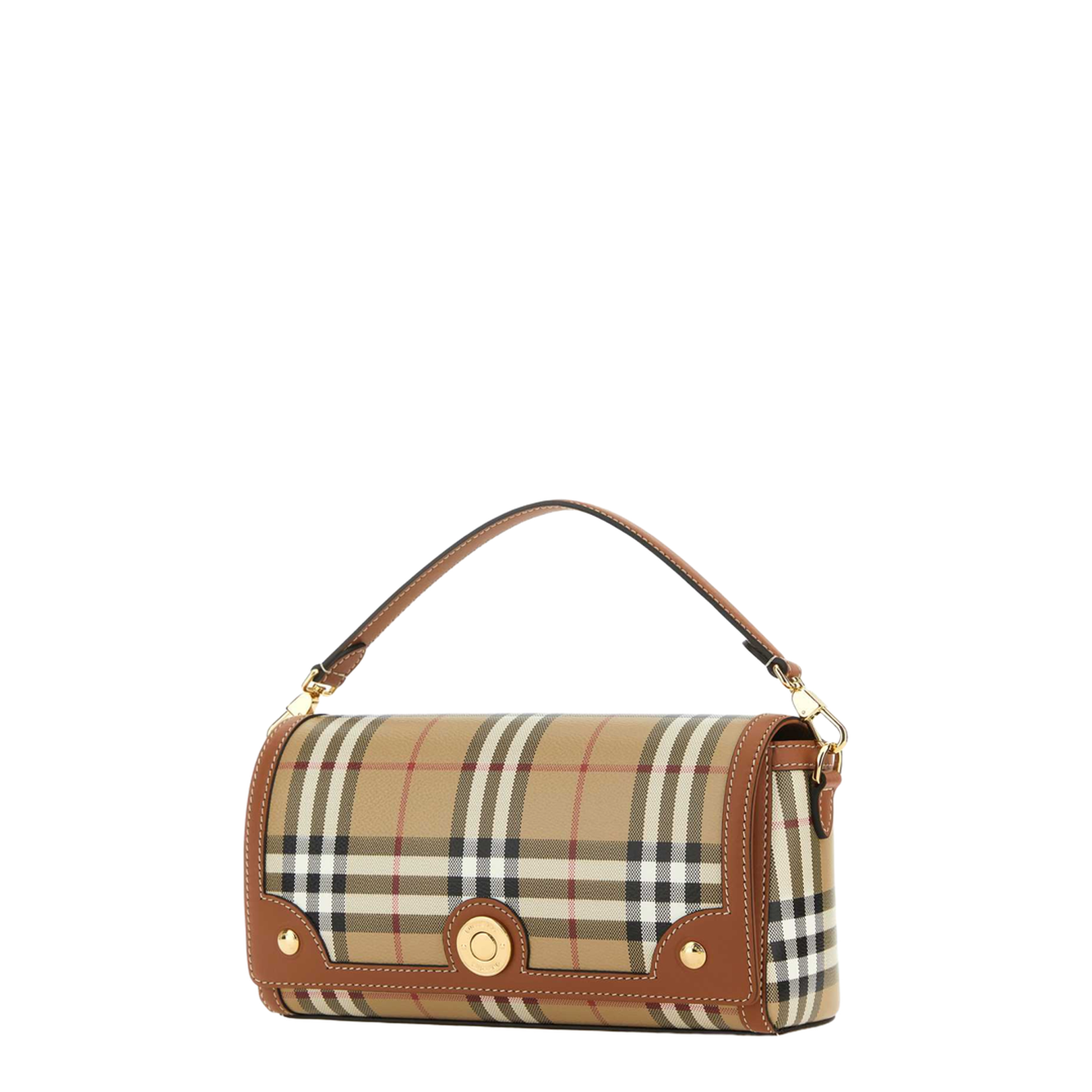 Printed Canvas and Leather Note Handbag