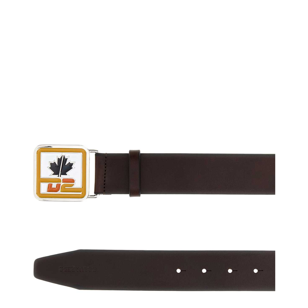 MAYFEYR - Dsquared2 - Dark Brown Leather D2 Patch Belt - BEM0734129000015081