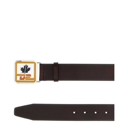 MAYFEYR - Dsquared2 - Dark Brown Leather D2 Patch Belt - BEM0734129000015081