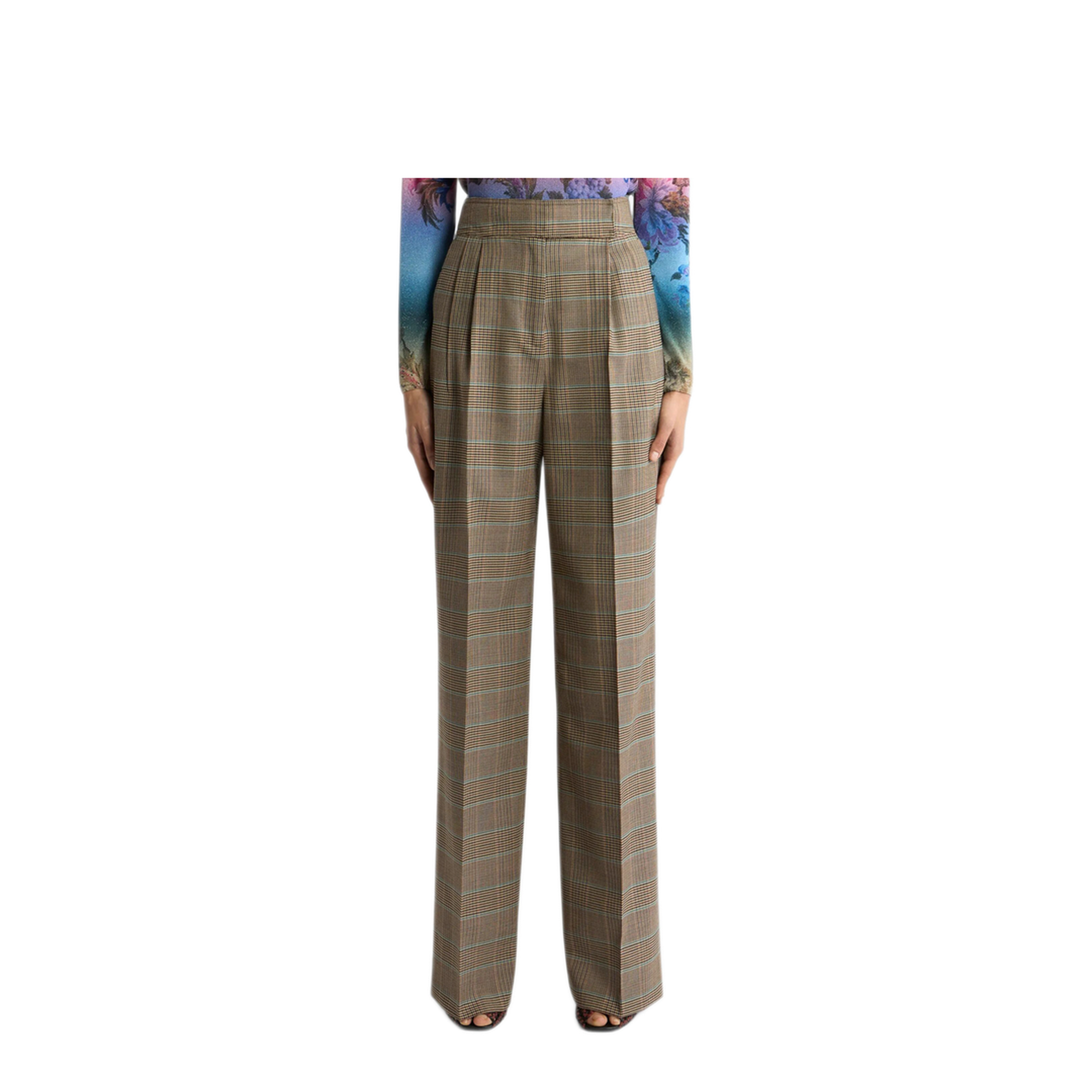MAYFEYR - Etro - Stretch Wool Trousers With Prince Of Wales Pattern - WREA007399TQB1DS9820