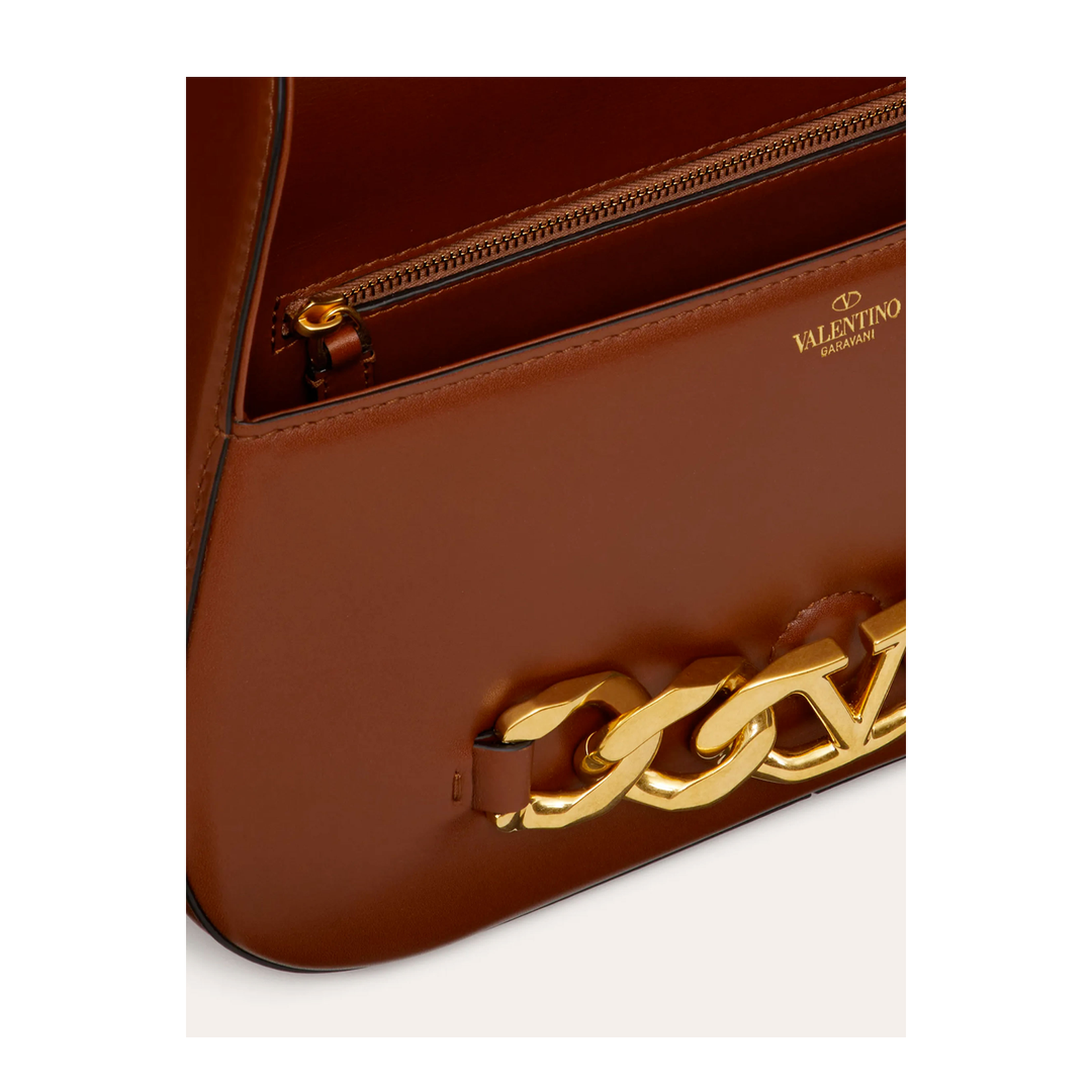 VLogo Leather Shoulder Bag