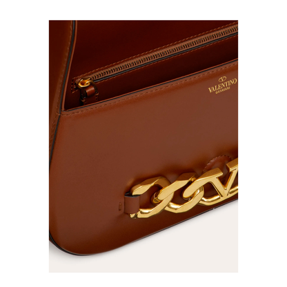 VLogo Leather Shoulder Bag
