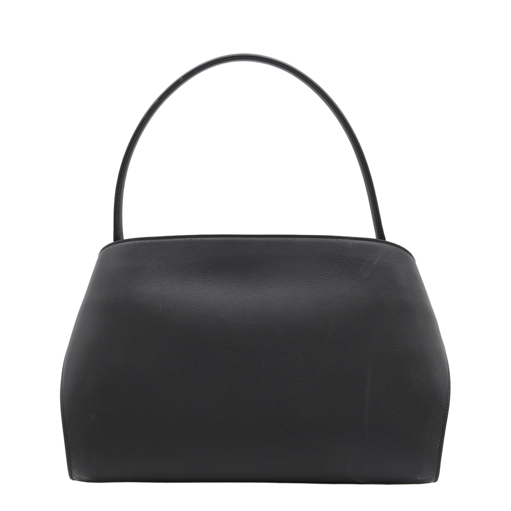 Hug Soft Medium Calf Leather Shoulder Bag - Nero / Burgundy