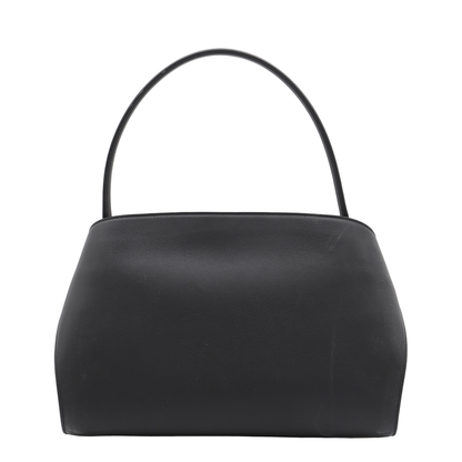 Hug Soft Medium Calf Leather Shoulder Bag - Nero / Burgundy