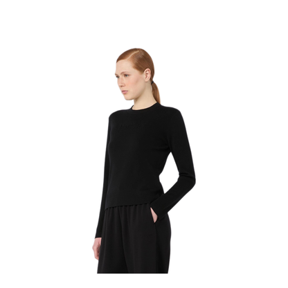 Black Wool Manto Sweater