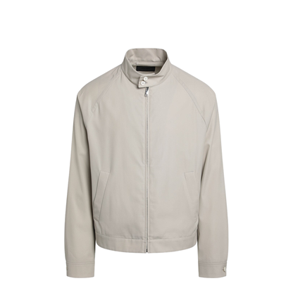 Sand-colored cotton zip-up jacket