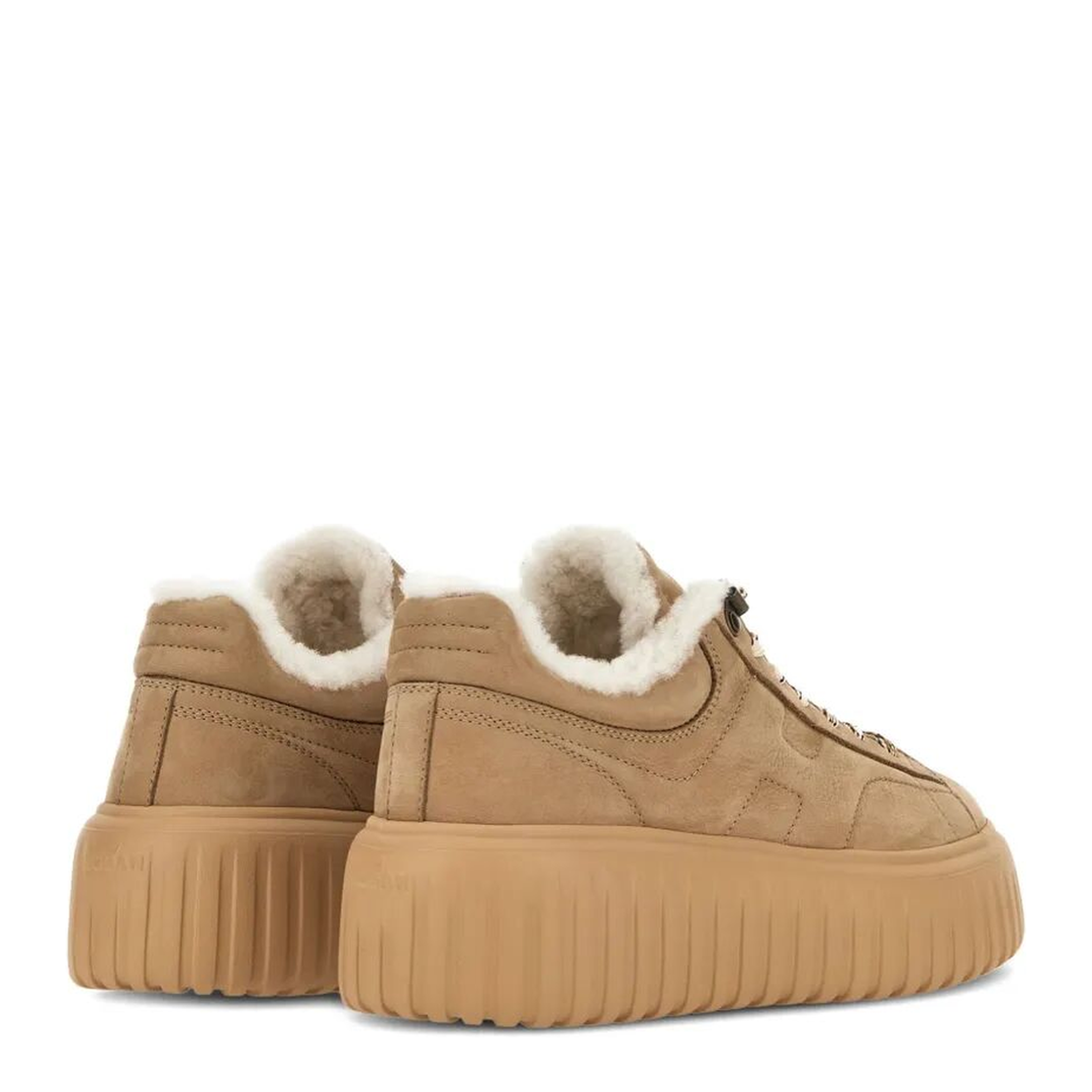 MAYFEYR - Hogan - Striped Suede Sneakers With Shearling Lining - HXW6450FN3G6RN