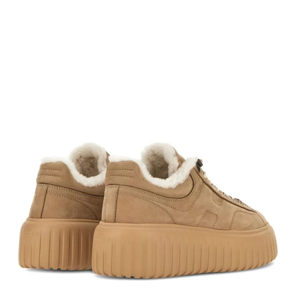 MAYFEYR - Hogan - Striped Suede Sneakers With Shearling Lining - HXW6450FN3G6RN