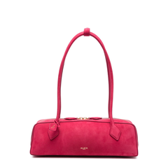 Le Teckel Medium Nubuck Calfskin Shoulder Bag - Framboise