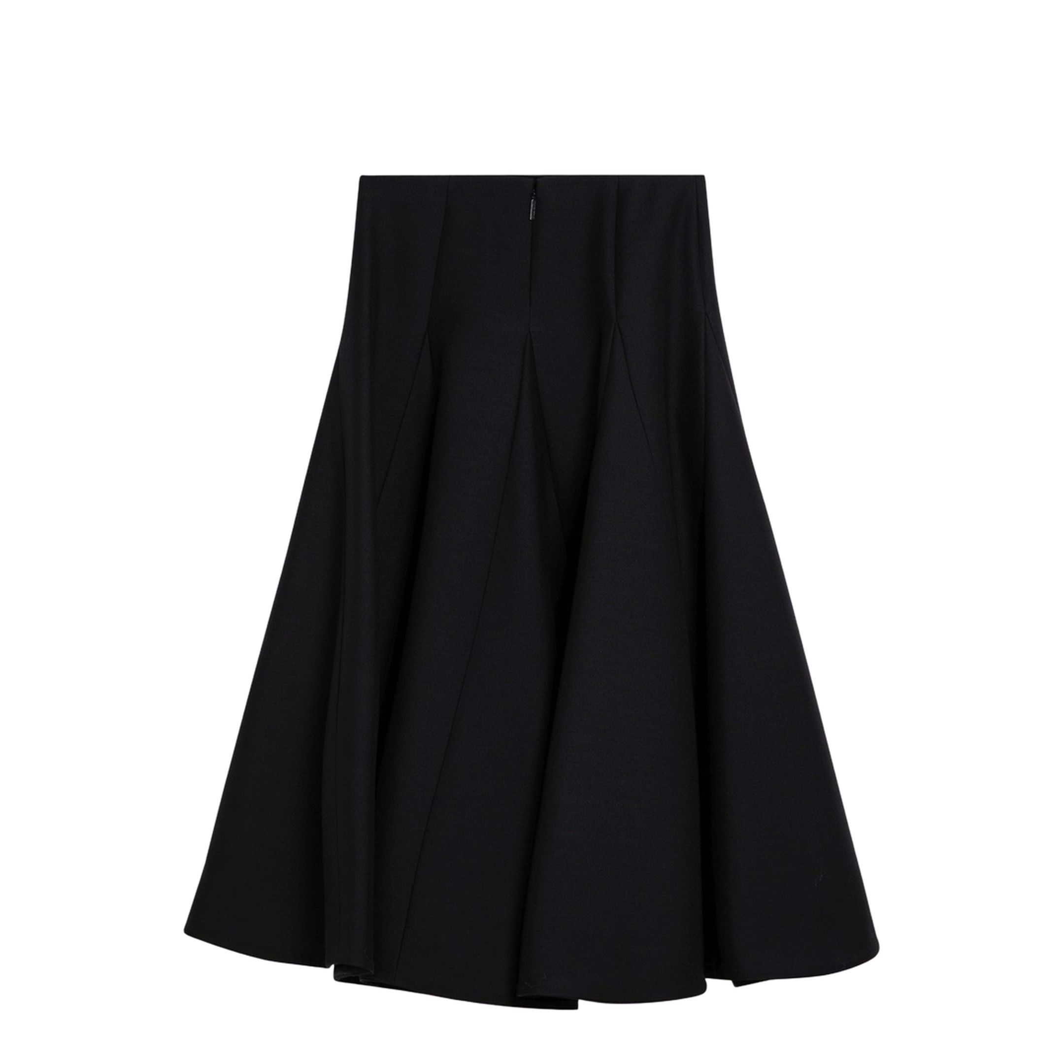 MAYFEYR - Valentino - Black Silk Flounced Midi Skirt - 5B0RAC181CF0NO