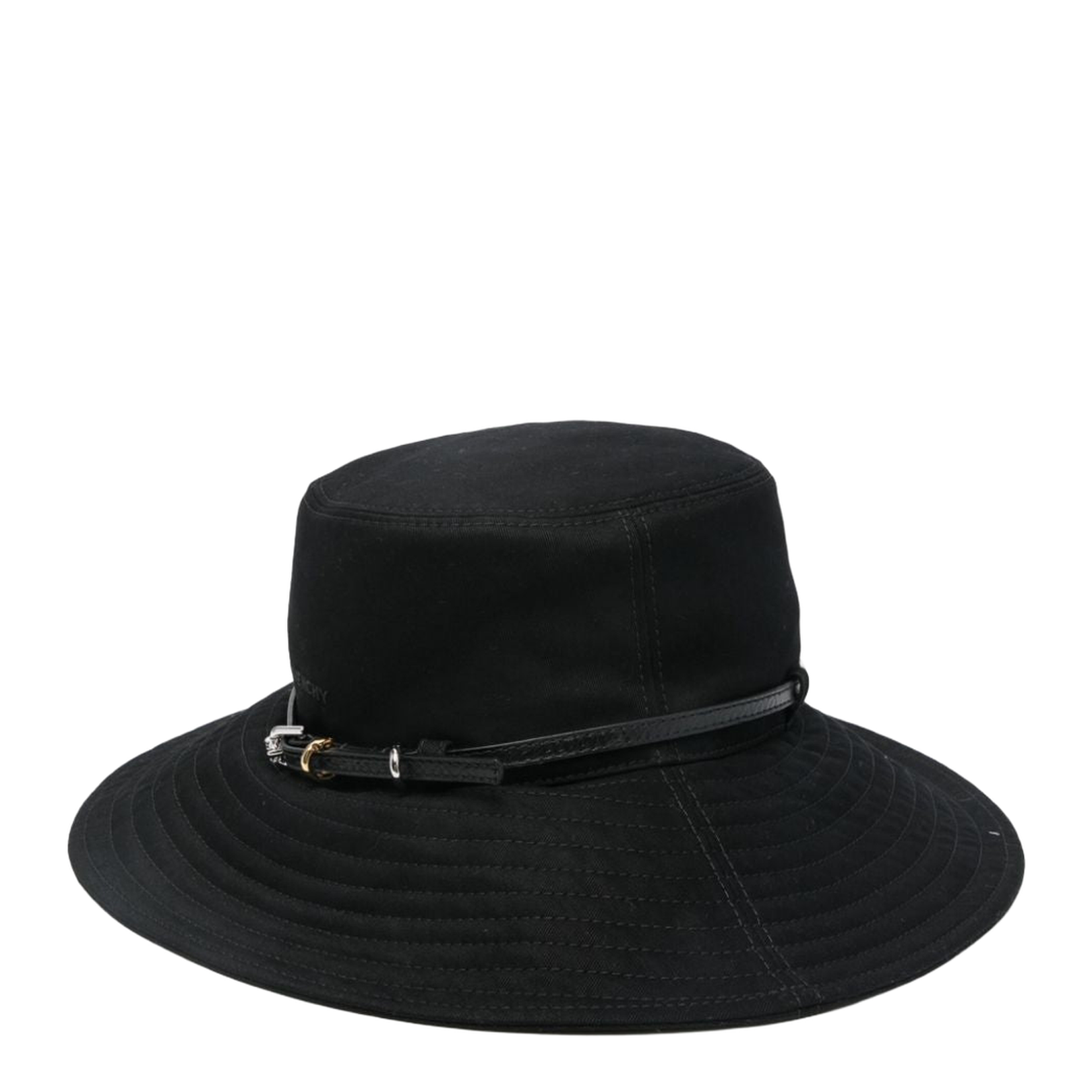 Black Cotton Canvas Flat Brim Hat