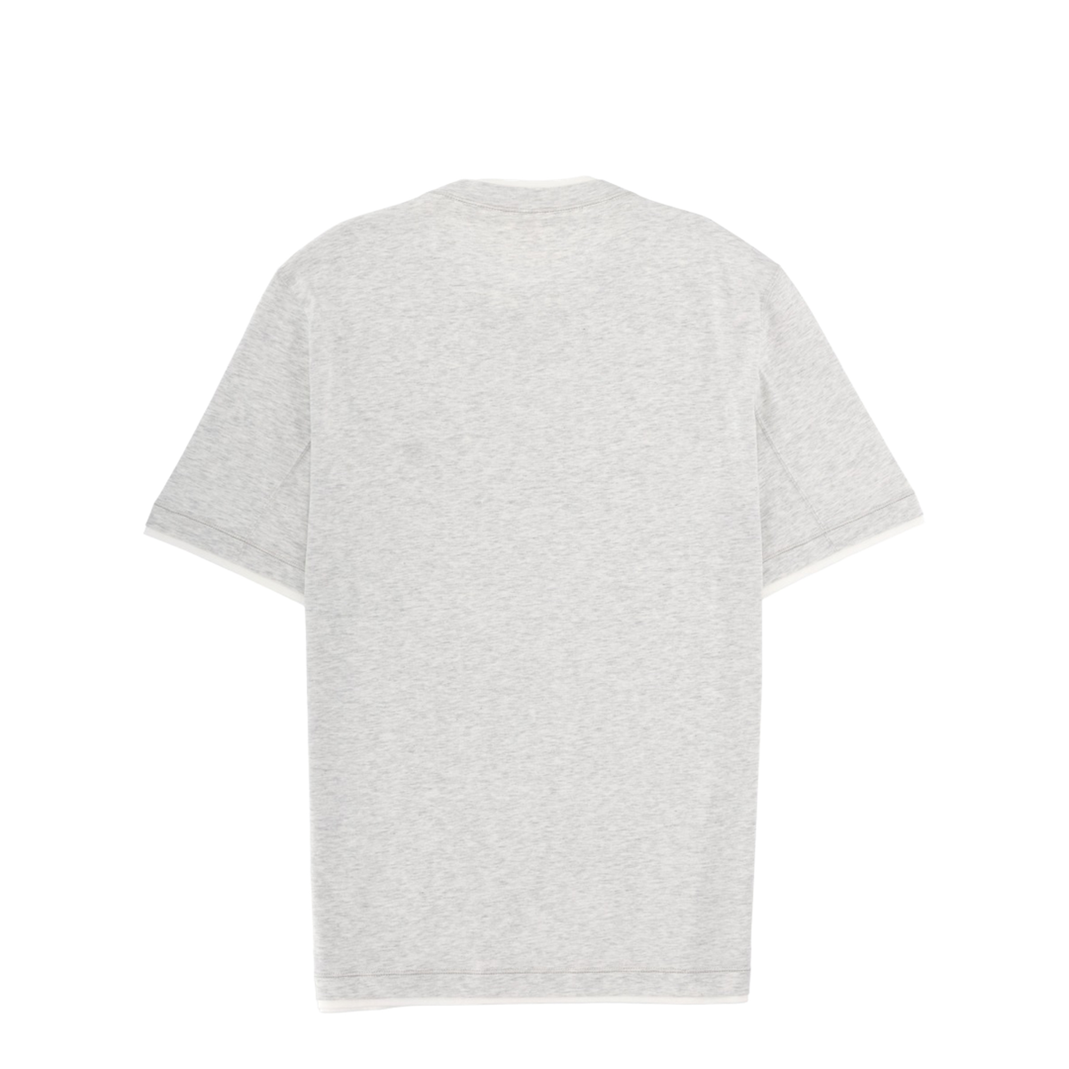 T-Shirt with Faux-Layering in Pearl Grey