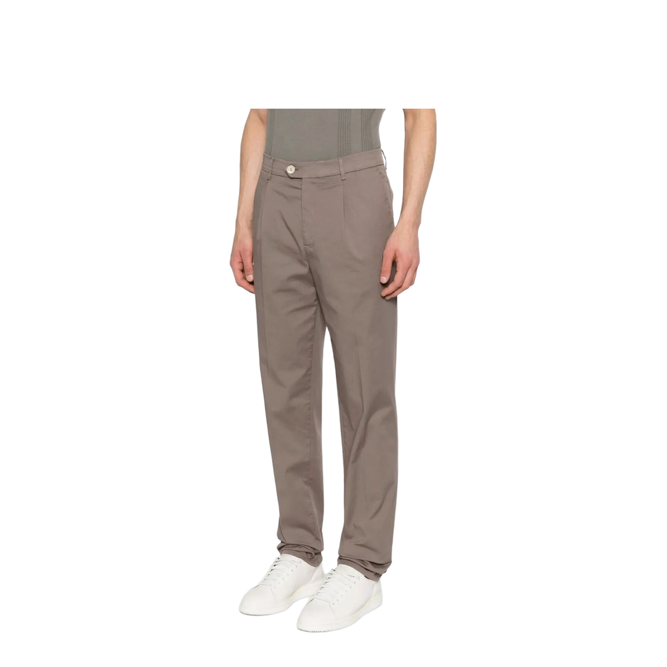 Pleated Cotton Trousers