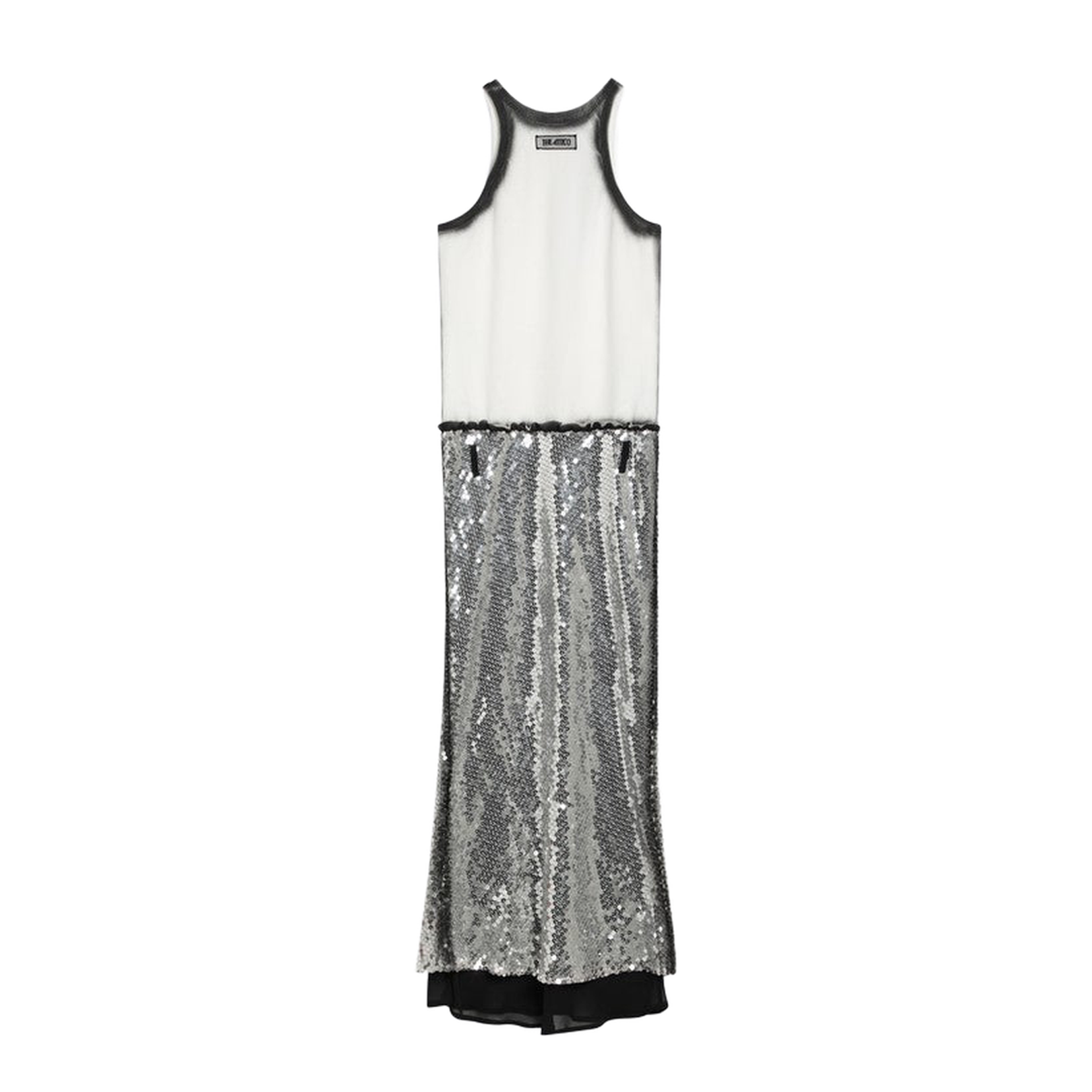 White/Silver Midi Dress with Sequins