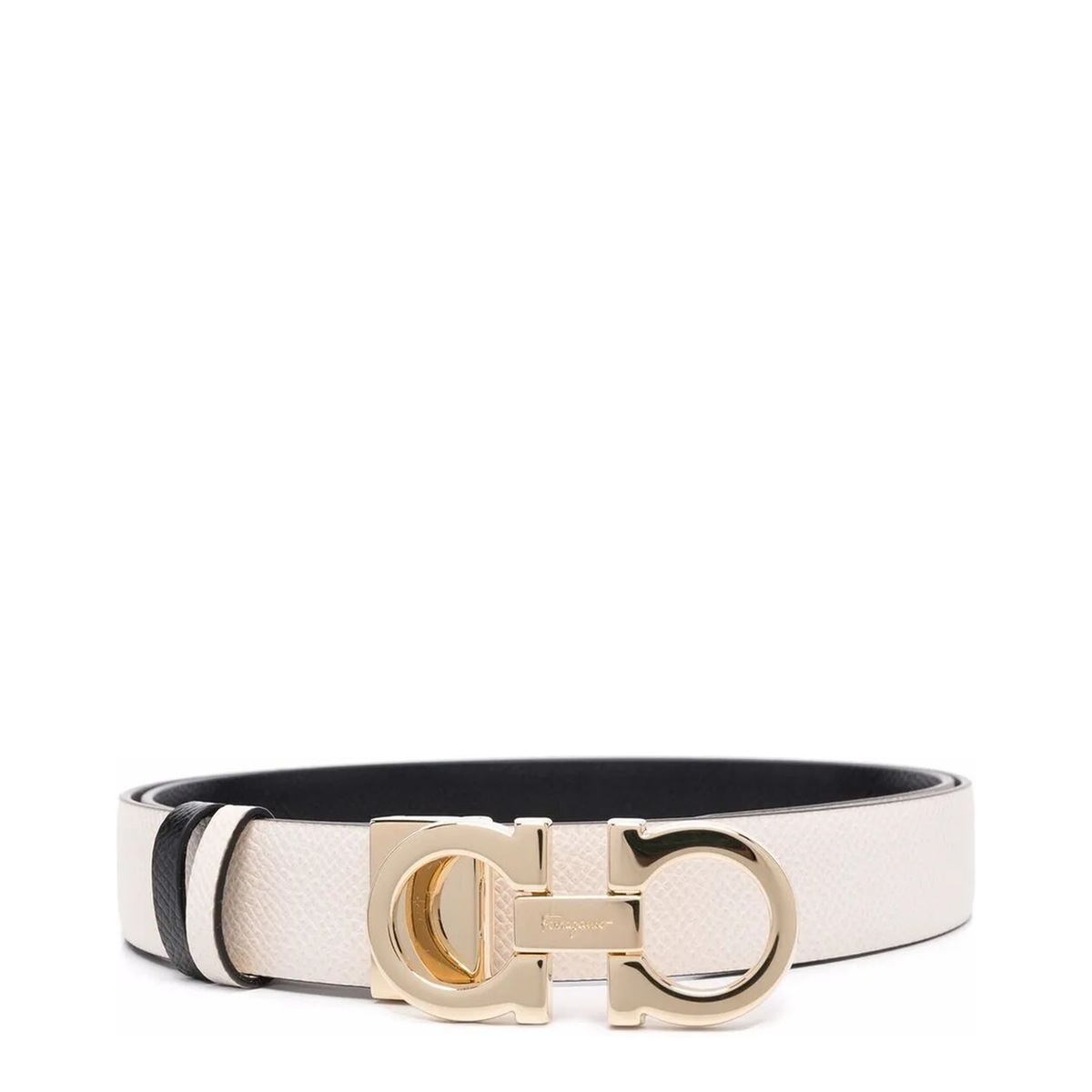 MAYFEYR - Ferragamo - Hammered Leather Reversible Gancini Belt - 23A5650741534BONENERO