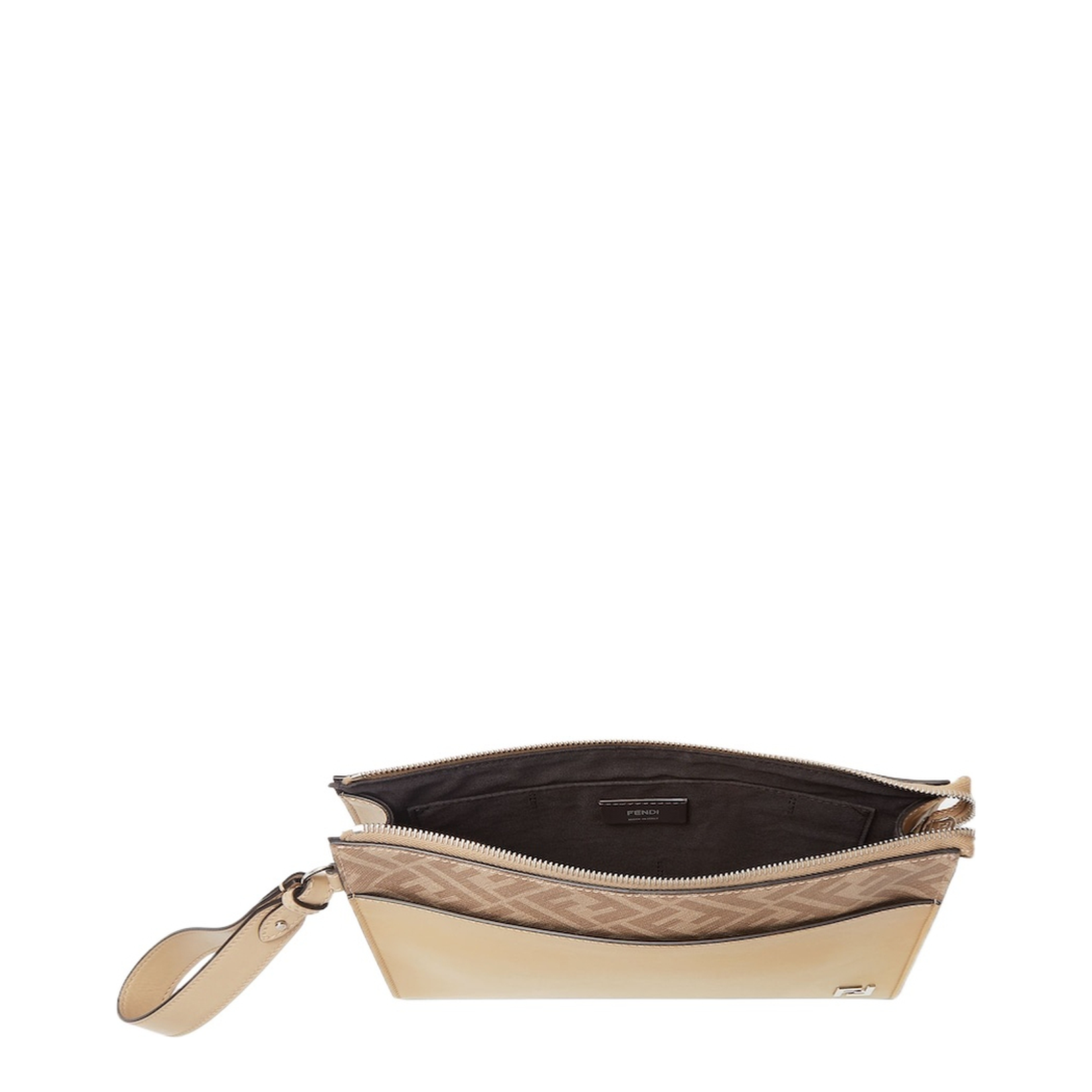 FF Squared Clutch Fabric Beige