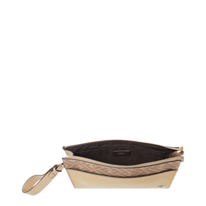 FF Squared Clutch Fabric Beige