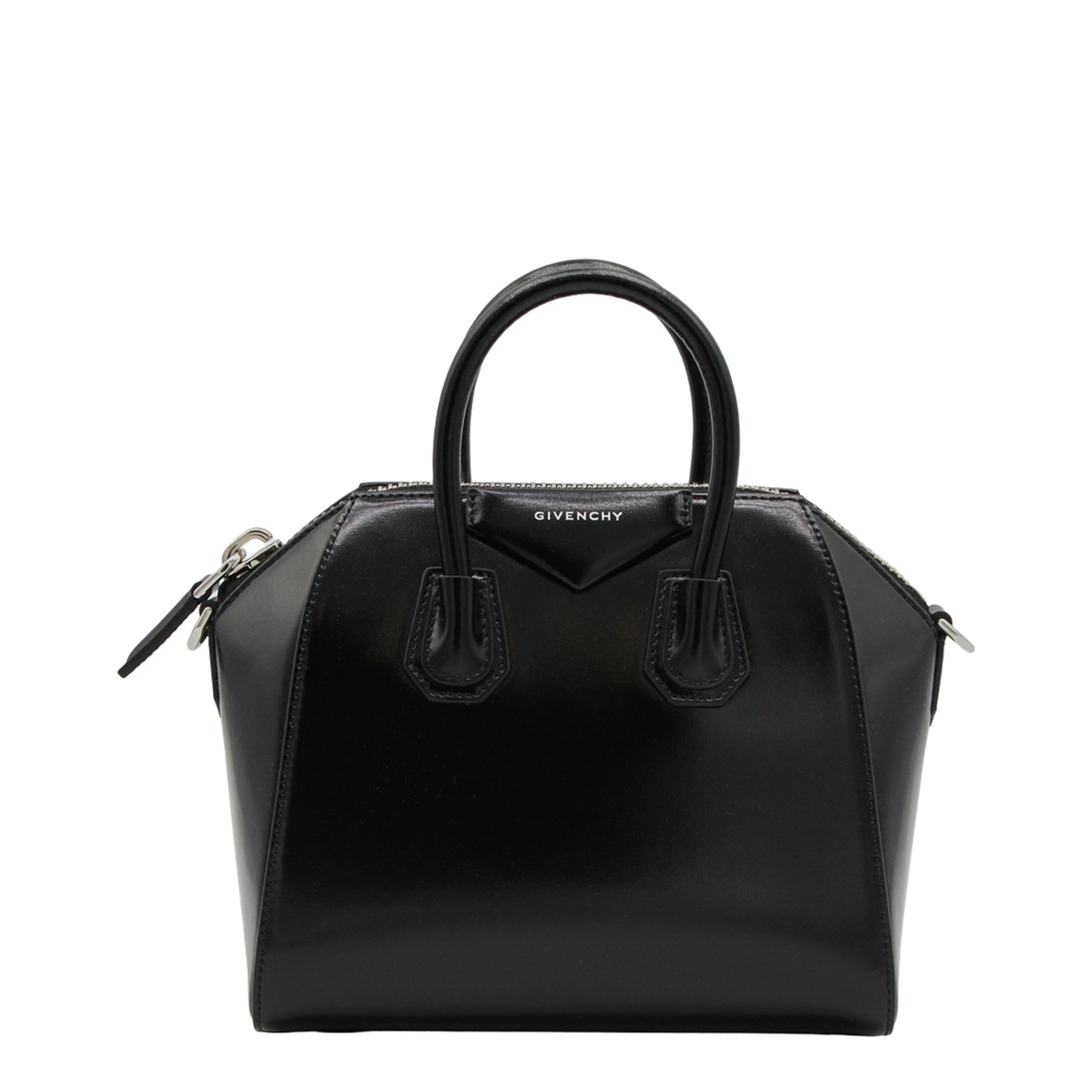 Antigona Mini Leather Shoulder Bag in Black