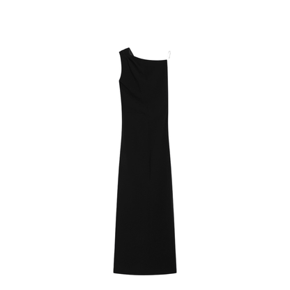 Long Black Cady Bustier Dress
