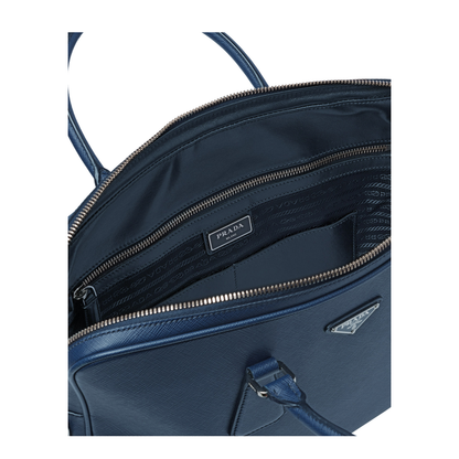 Curve-Edged Leather Briefcase
