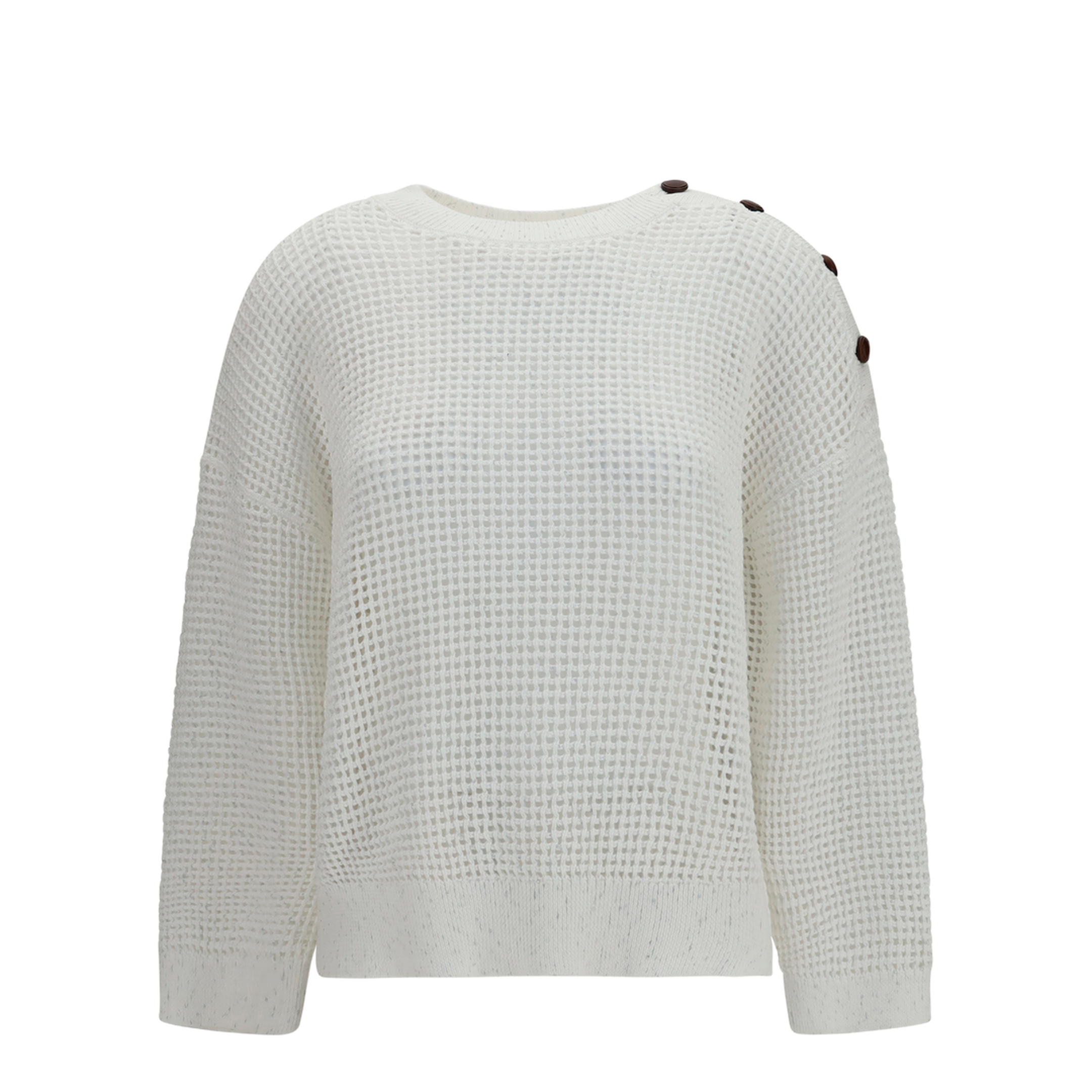 MAYFEYR - Brunello Cucinelli - Openwork Sweater With Shoulder Buttons - MDV762120