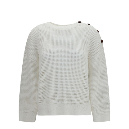 MAYFEYR - Brunello Cucinelli - Openwork Sweater With Shoulder Buttons - MDV762120