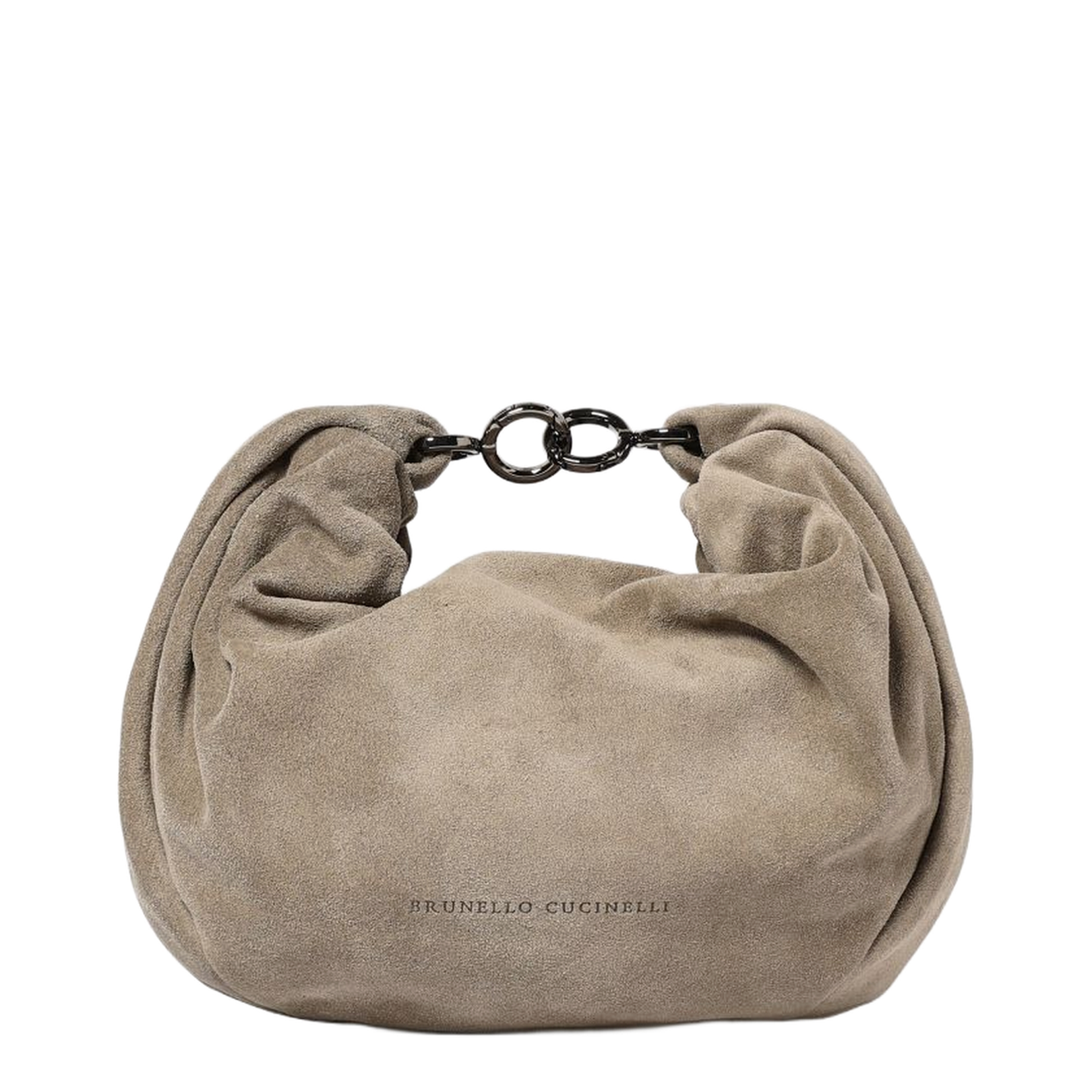 Suede Hobo Brioche Handbag