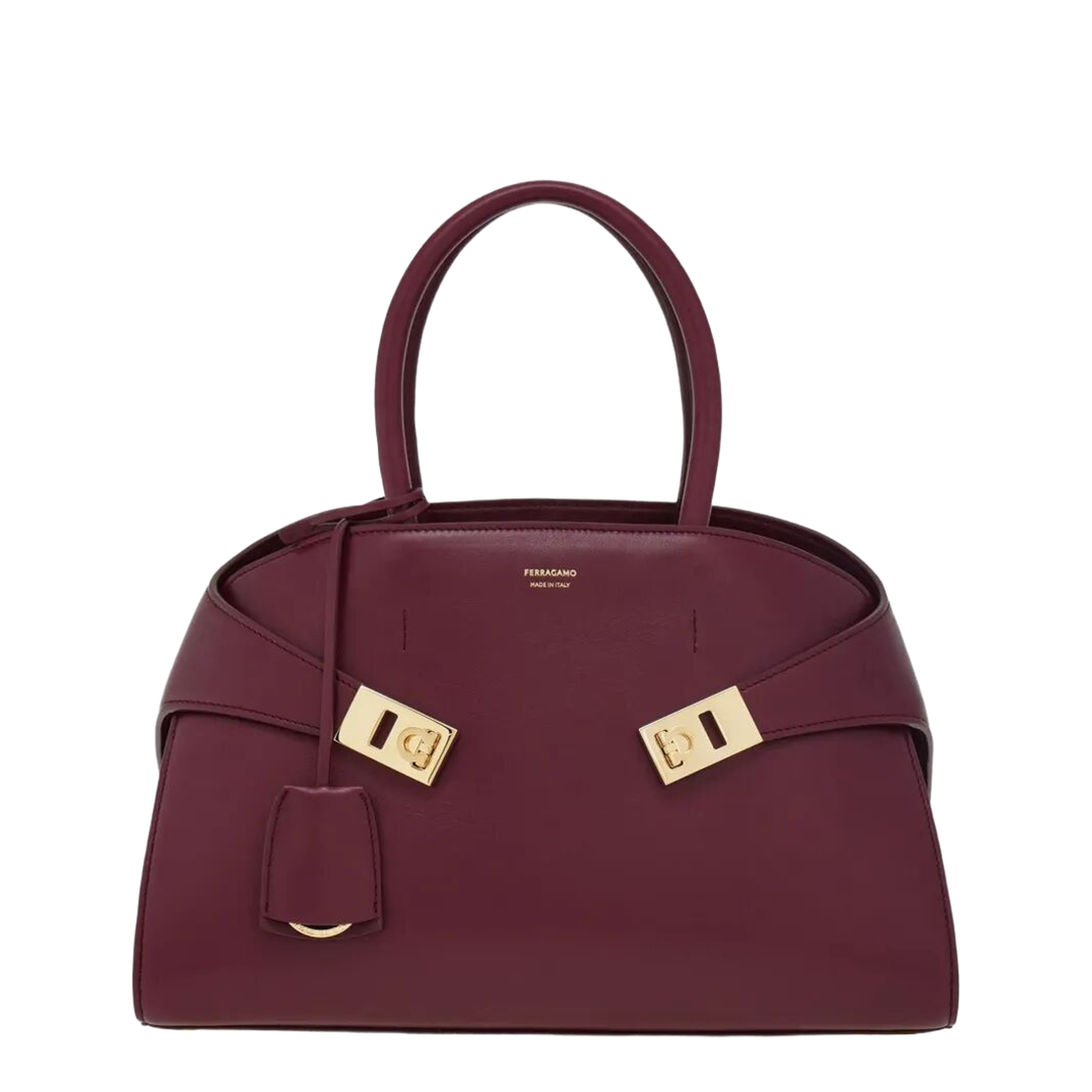 Hug M Handbag Leather Plum
