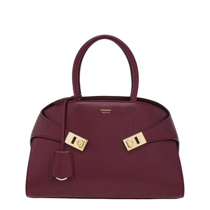 Hug M Handbag Leather Plum
