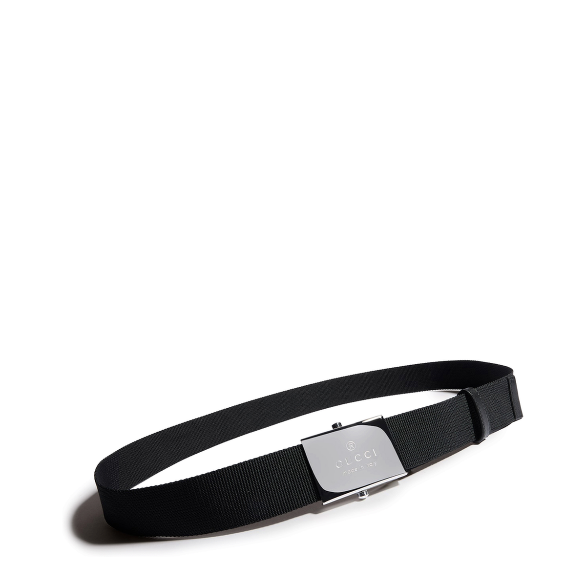MAYFEYR - Gucci - Black Fabric Belt With Rectangular Buckle - 874734HAAPT1000