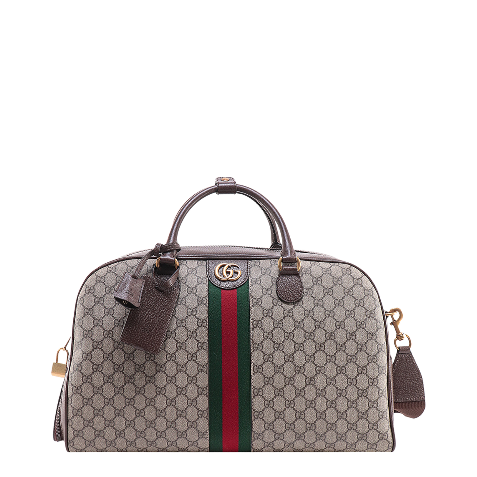 Ophidia Leather Boston Bag - Gray