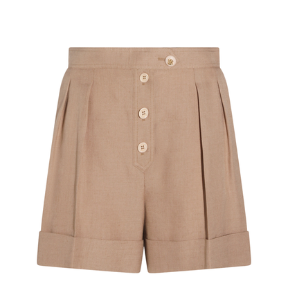 Biscuit Viscose Blend Shorts