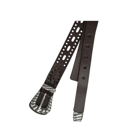 Leather Belt Perforated Details