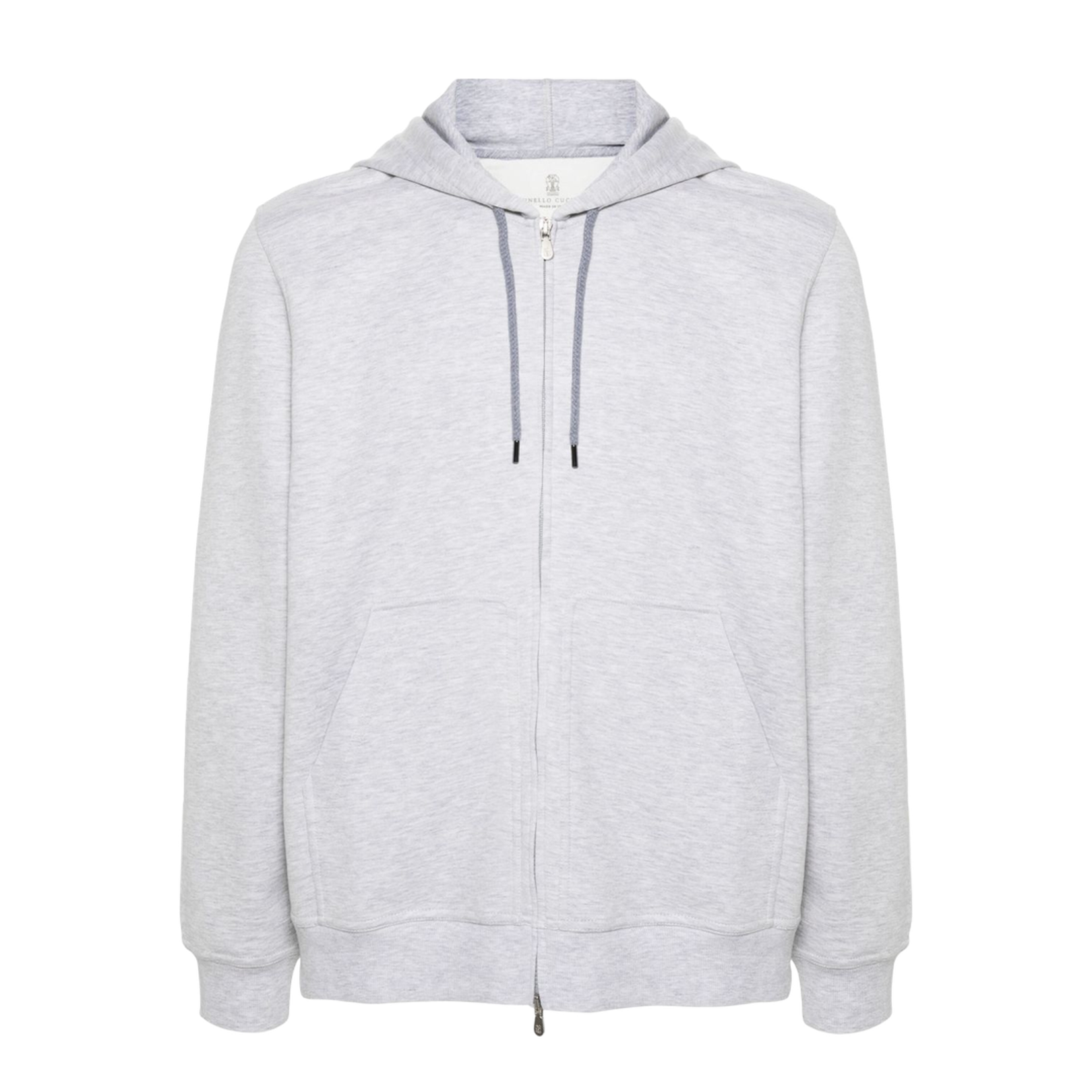 Heather Grey Cotton Blend Drawstring Hoodie