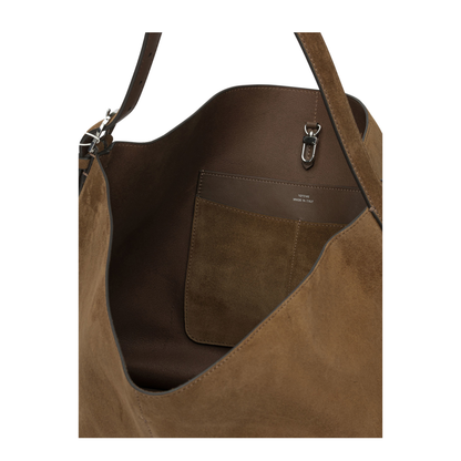 MAYFEYR - Toteme - Suede Medium Shoulder Bag - 234WAL853LE0004105TAN