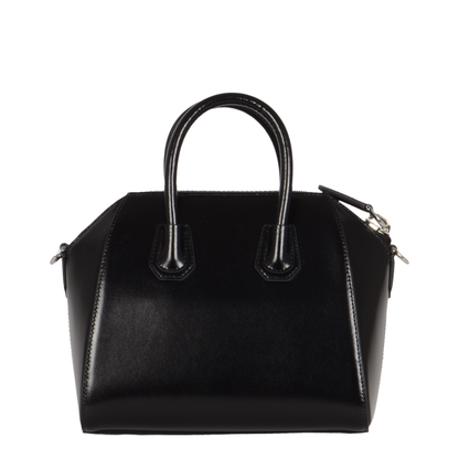 Antigona Mini Leather Shoulder Bag in Black