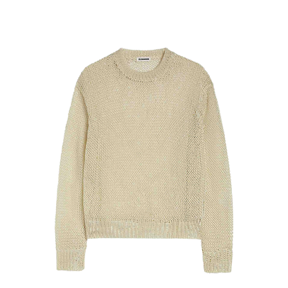 Cream Crochet Sweater White