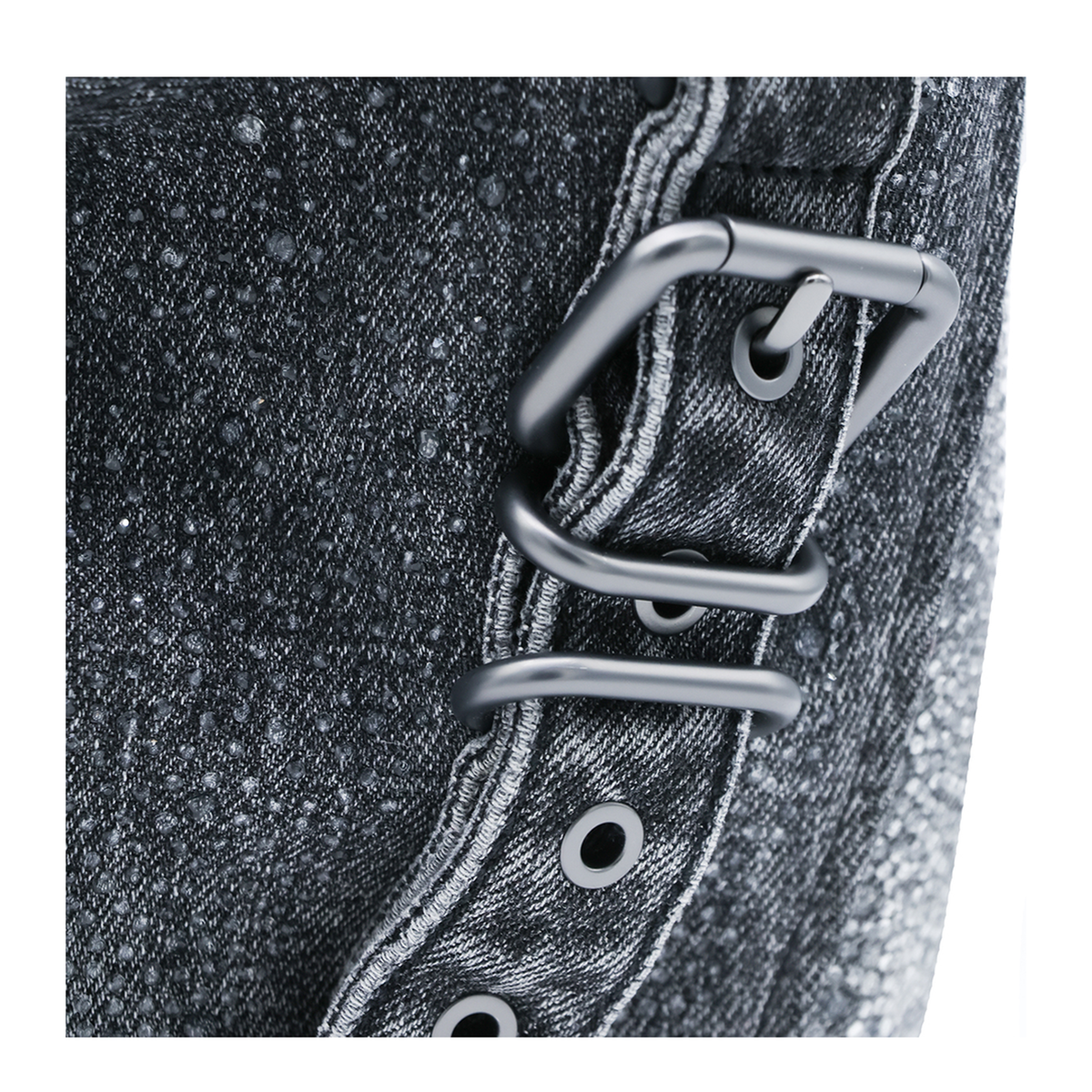 D One Small Crystal Solarised Denim Handbags - Black